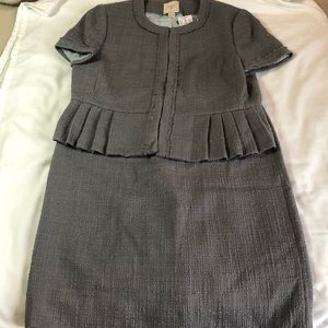 J. Crew suiting NWT sz 10 gray tweed skirt suit